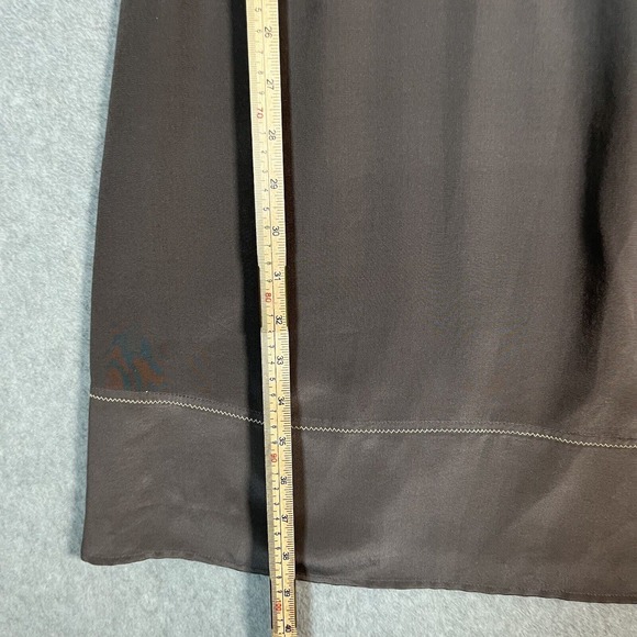 Anthropologie Diodore Dress Womens 12 Romantic Camel Silk Alpine Tie Back - Picture 8 of 16